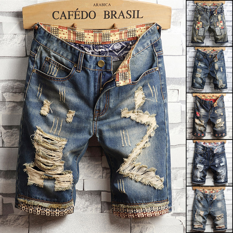 Men'S Shoes With Jeans - Shorts en jean déchirés pour hommes,