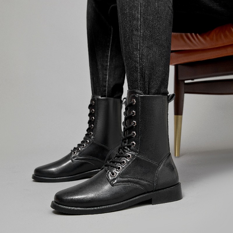 Men'S Shoes Low Top - Bottes en cuir à tige haute,