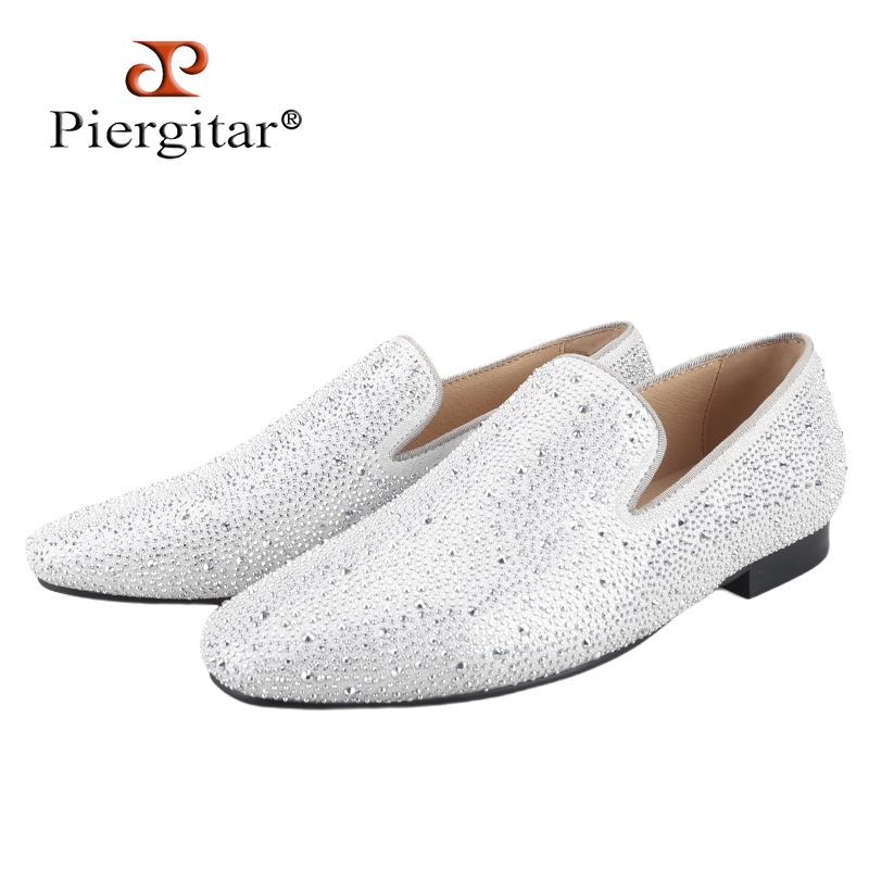 Men Shoes Red Bottom - Pierguitar-Mocassins en Cuir group Argenté pour