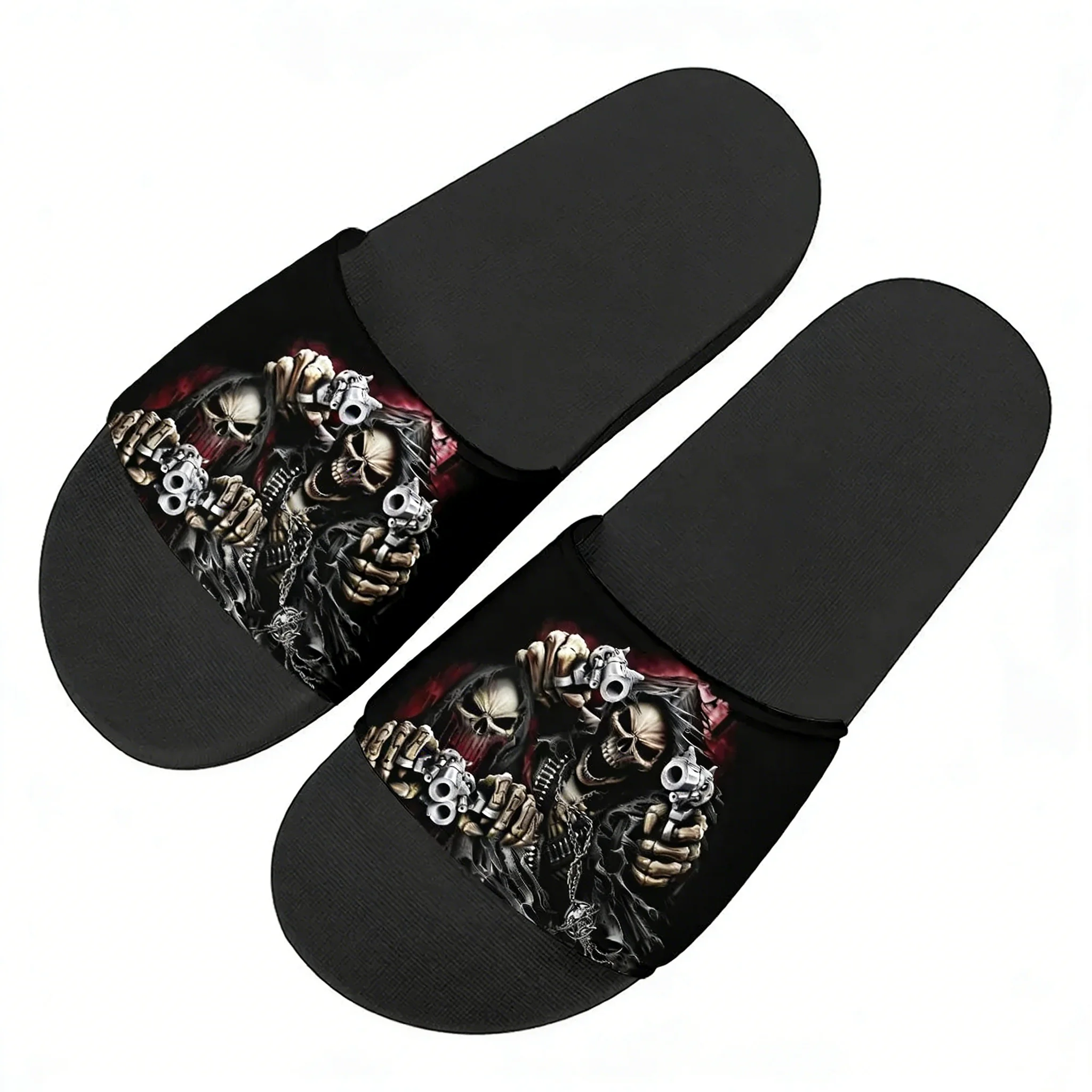 Men Shoes High - Claquettes fantaisie motif squelette, chaussures aquatiques