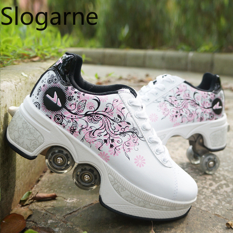 Men'S Shoes To Women'S - Femmes 4 roues déformation patins à