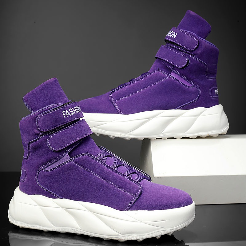 Men Shoes Velcro - Baskets montantes violettes 2026 pour hommes,