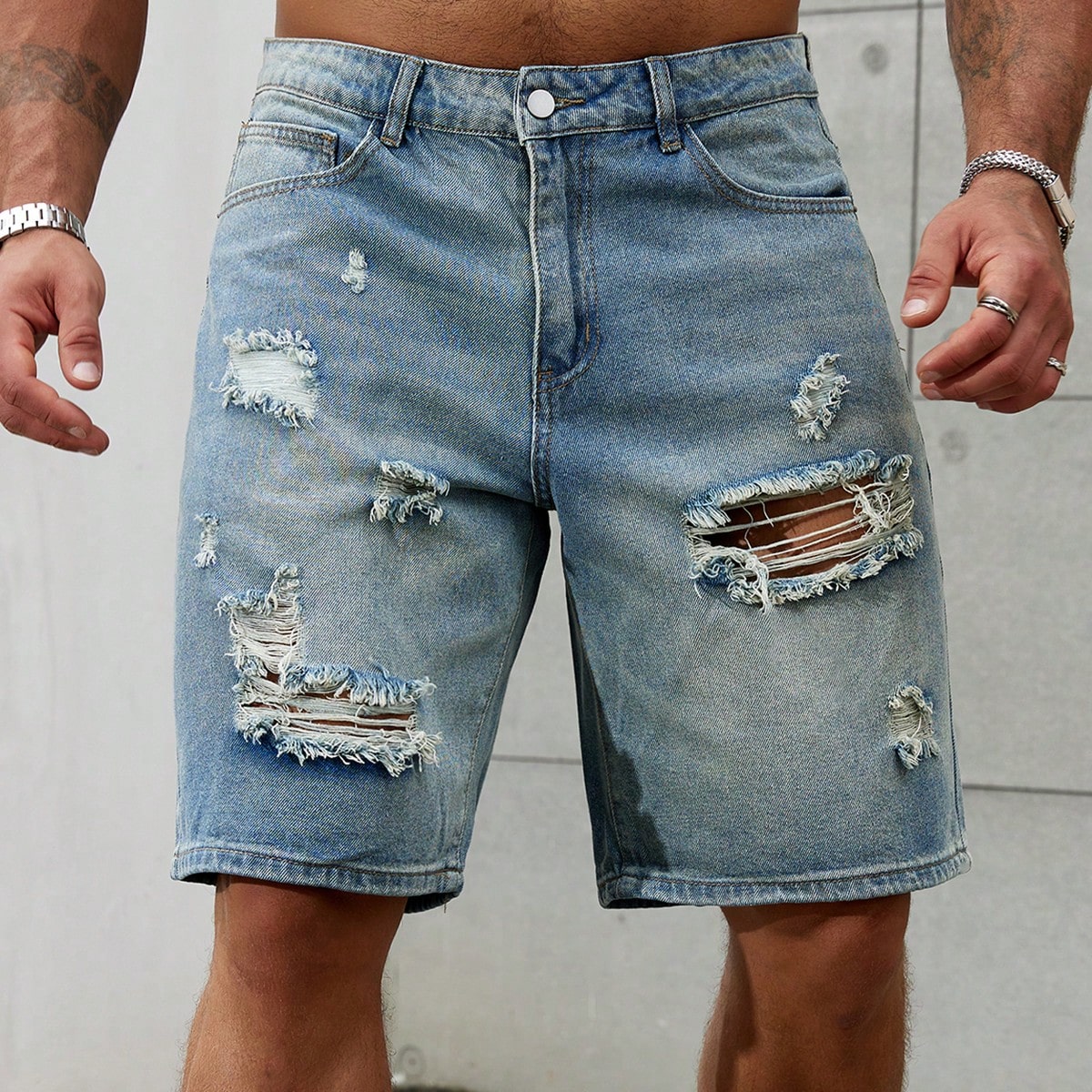 Men'S Shoes With Jeans - Short en jean déchiré pour homme,