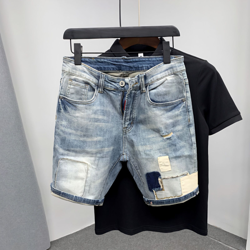 Men'S Shoes With Jeans - Short en jean droit pour homme,