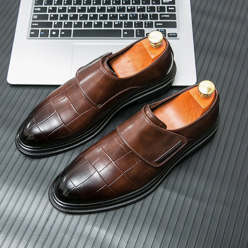 Men Shoes Velcro - Hommes d'affaires robe en cuir chaussures