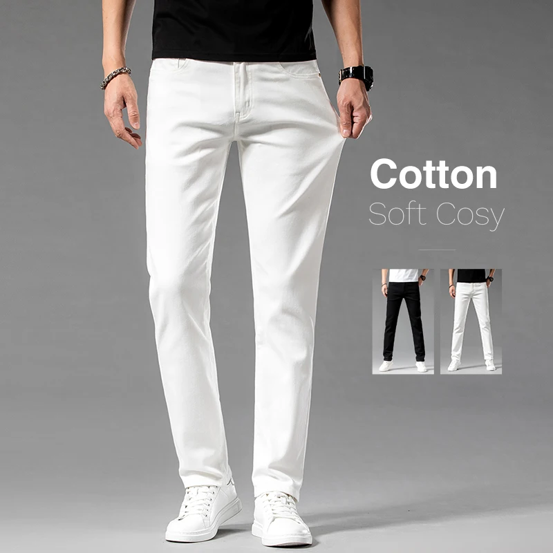 Men'S Shoes With Jeans - Jeans slim en coton blanc pour