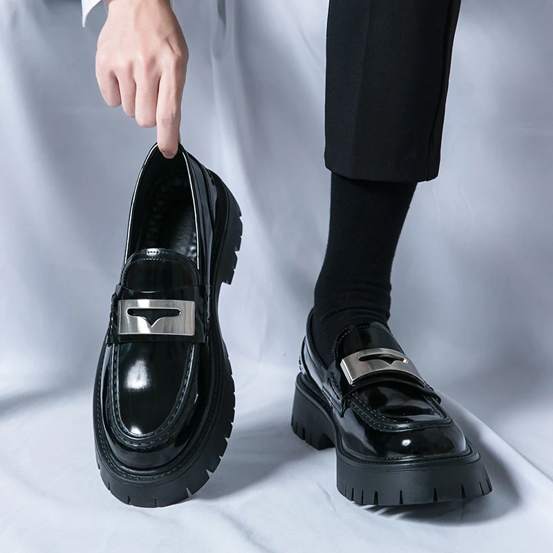 Men Shoes Prada - Plate-forme nouveaux hommes robe en cuir