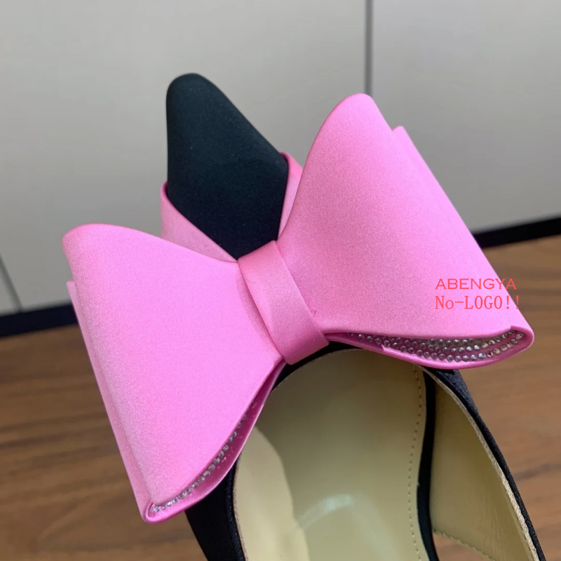 Dress Shoe Pointed - Designer Sexy soie rose talons bas