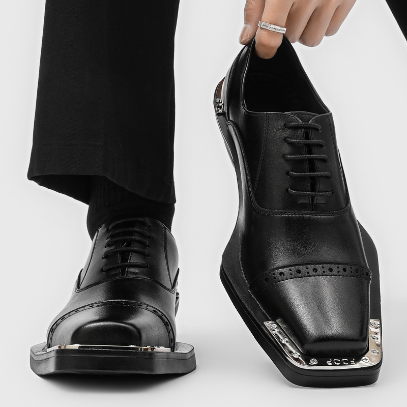 Oxford Brogue Leather - Chaussures brogue sculptées pour hommes, style