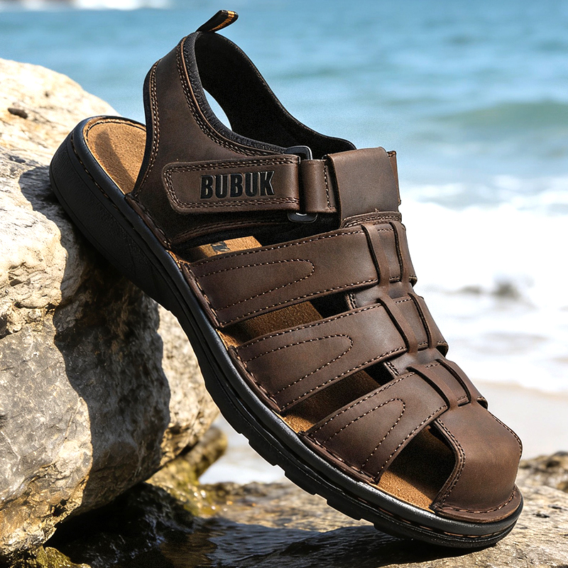 Men Shoes Velcro - Sandales de sport en cuir pour