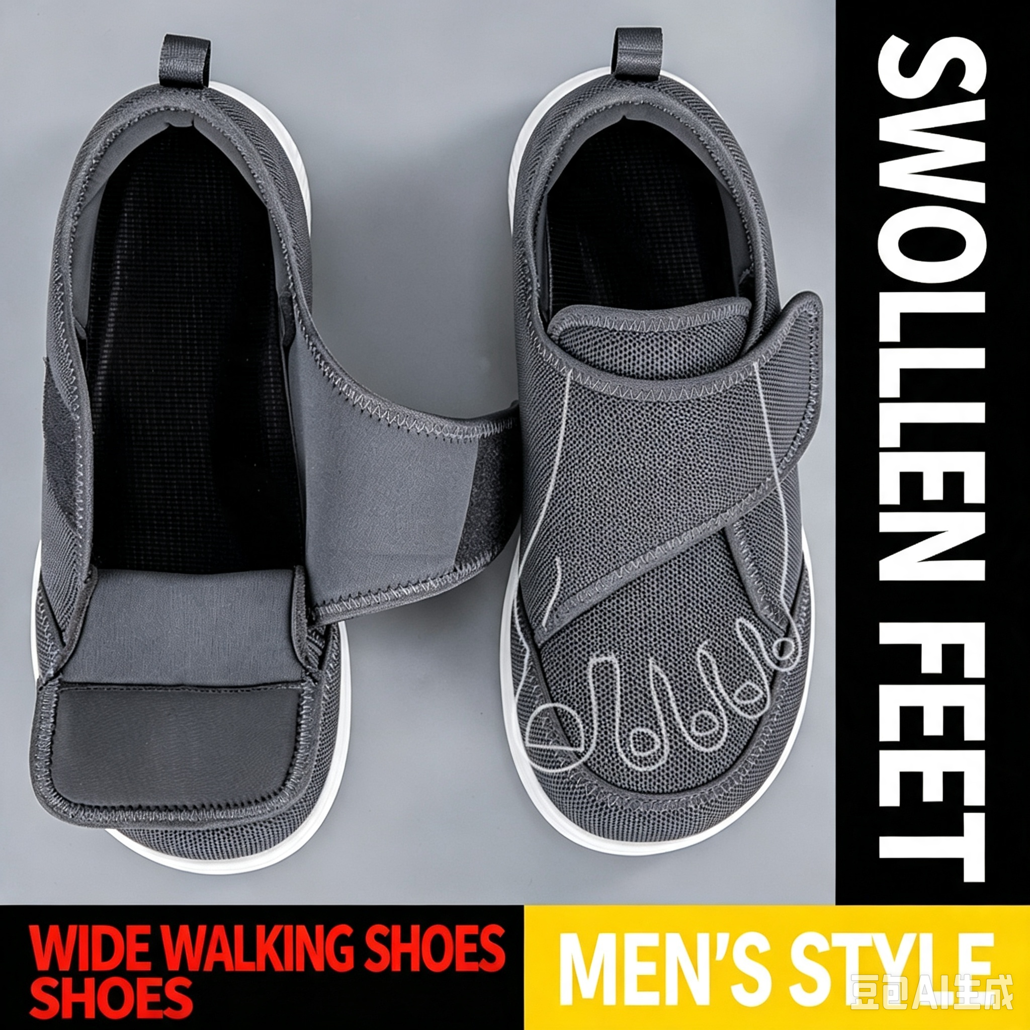 Chaussures de marche à largeur - Men Shoes Velcro avis et prix