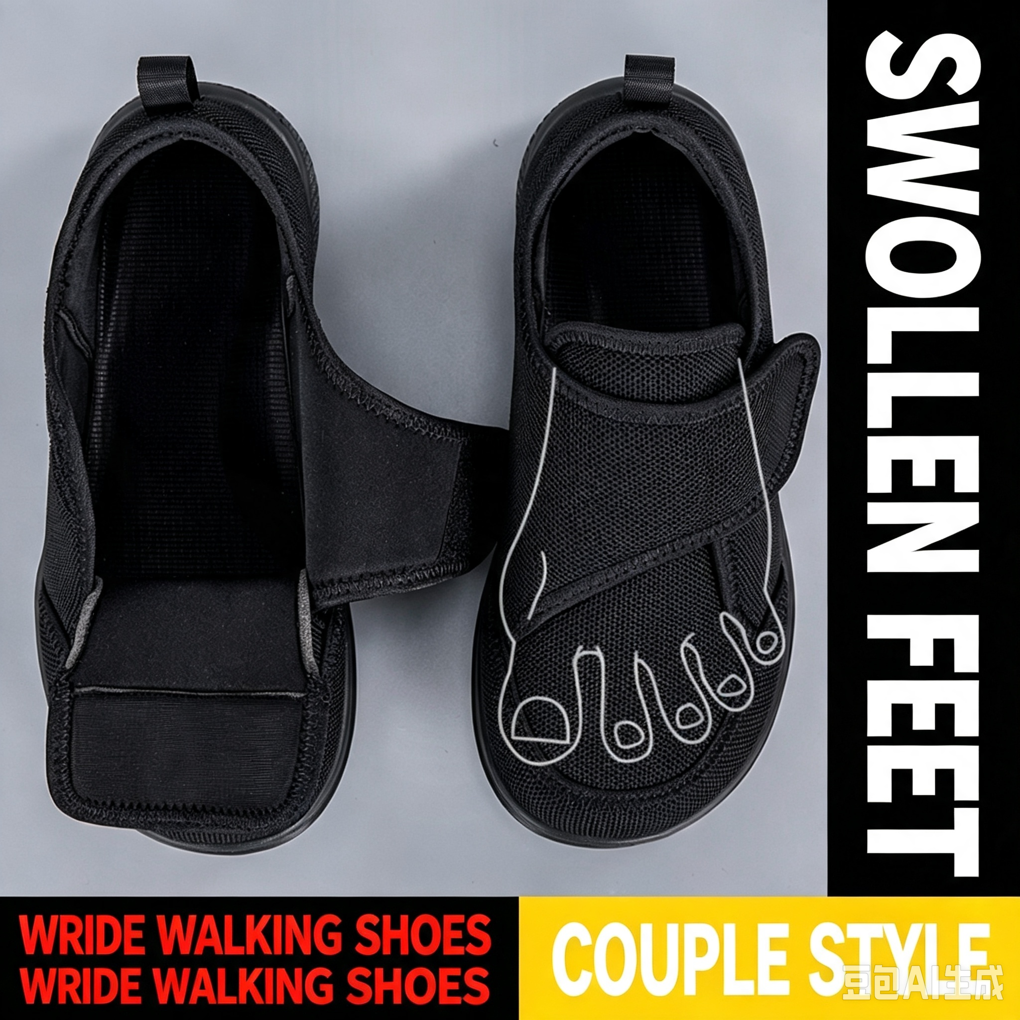 Chaussures de marche à largeur - Men Shoes Velcro avis et prix