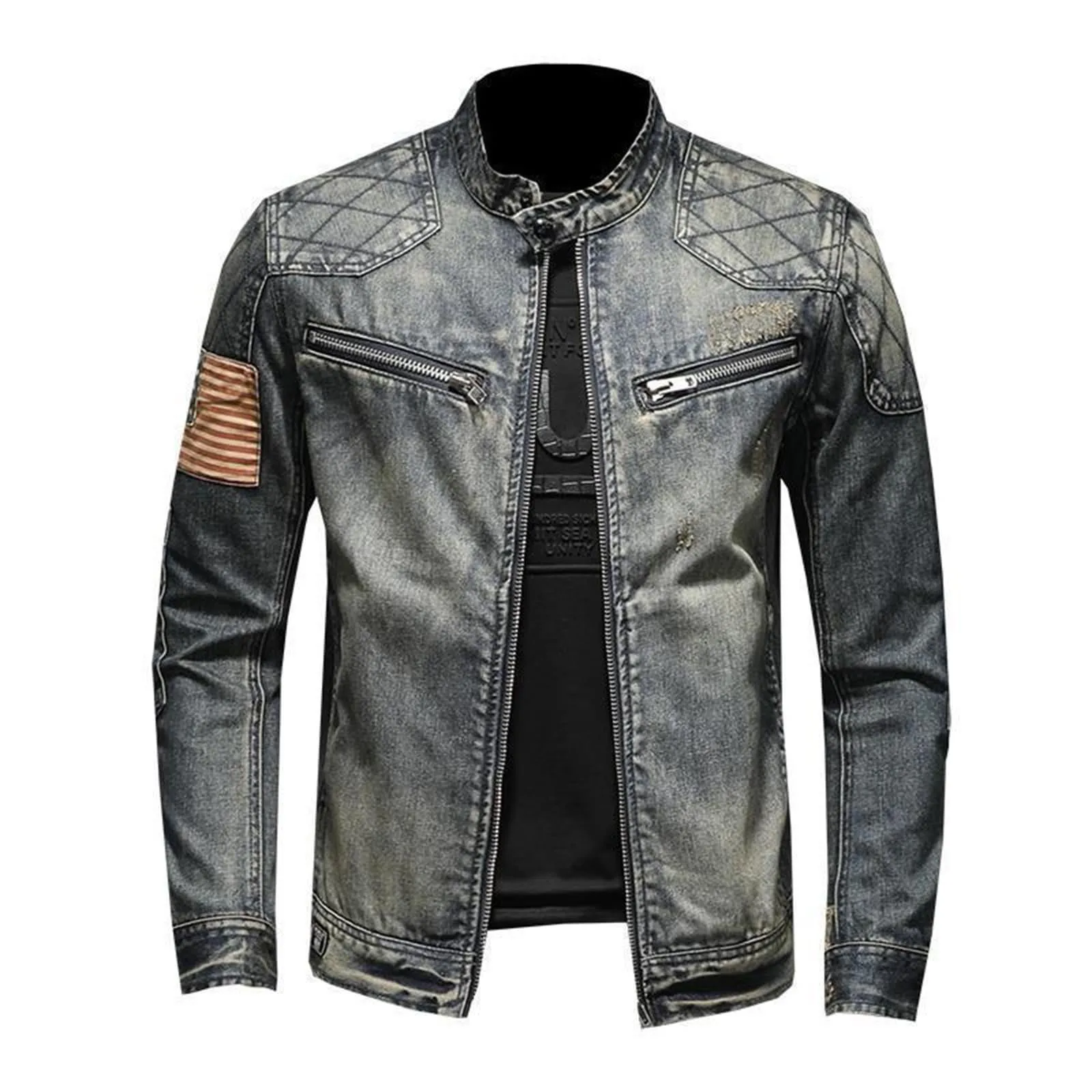 Veste en jean Vintage avec fer - Men'S Shoes With Jeans avis et prix