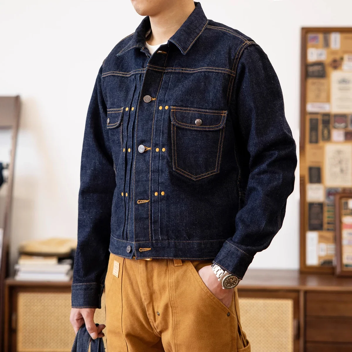Veste en jean à lisière Red To - Men'S Shoes With Jeans avis et prix