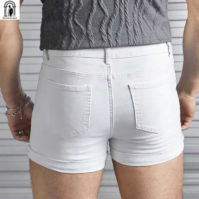 Shorts en jean blanc slim sexy - Men'S Shoes With Jeans avis et prix