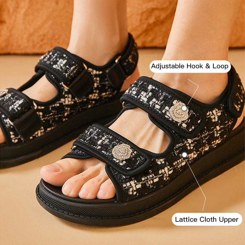 BeauToday – sandales plates à  - Velcro Strap Sandal avis et prix