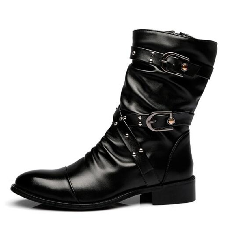 Bottes mi-hautes en cuir pour  - Men Shoes Size 46 avis et prix