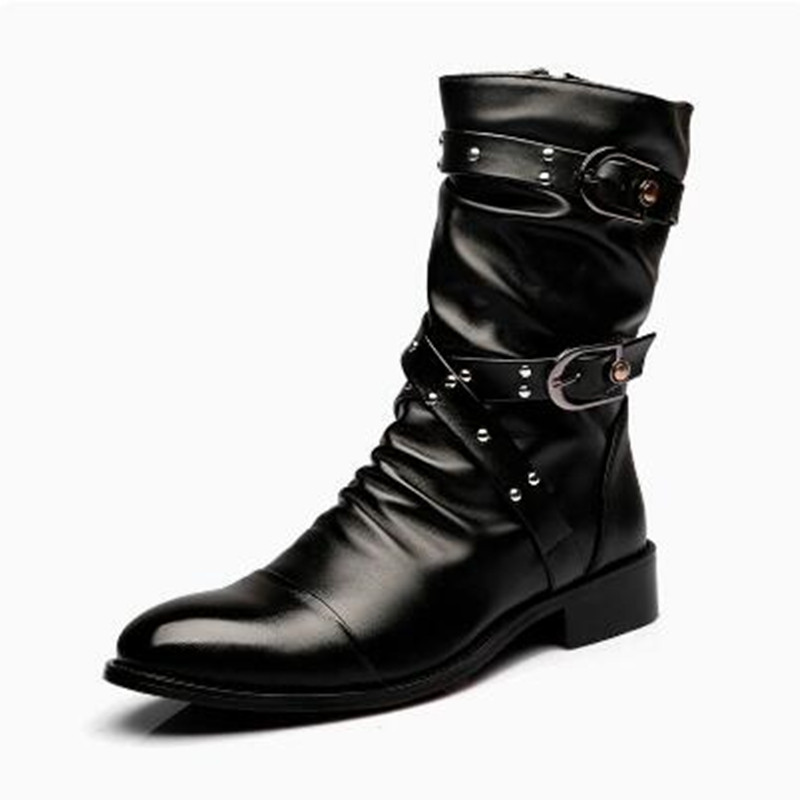 Bottes mi-hautes en cuir pour  - Men Shoes Size 46 avis et prix