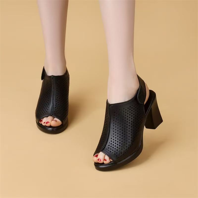 Sandales à talon haut pour fem - Velcro Strap Sandal avis et prix