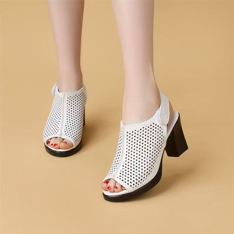 Sandales à talon haut pour fem - Velcro Strap Sandal avis et prix