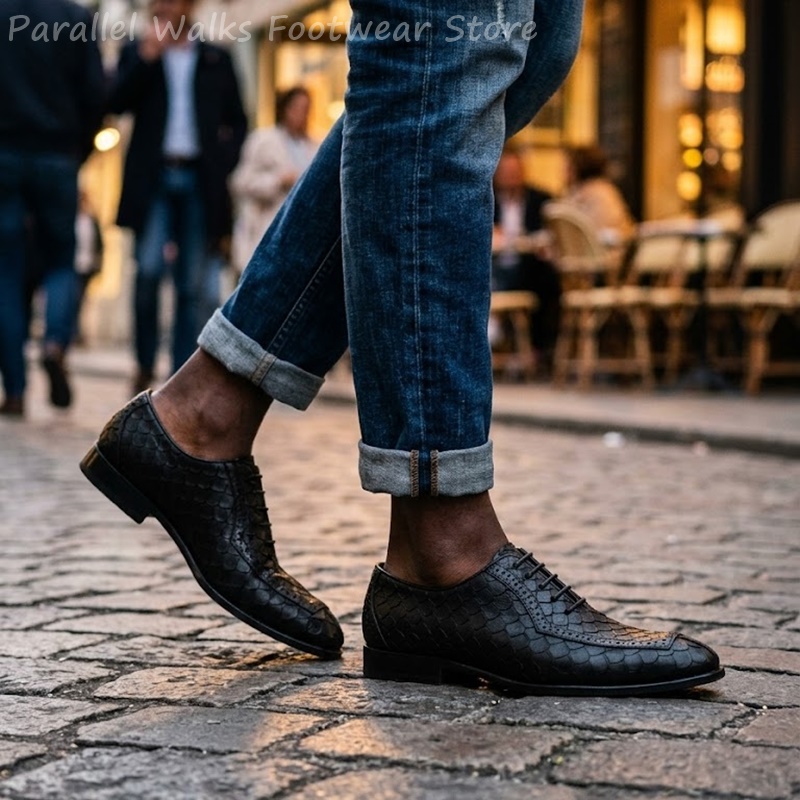 Chaussures Oxford pour hommes  - Oxford Brogue Leather avis et prix