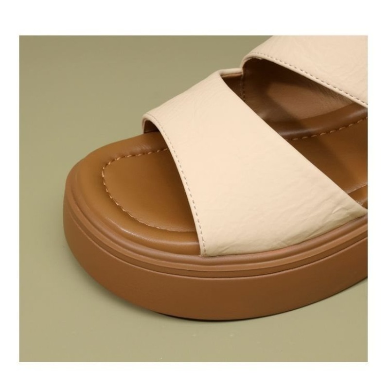 Nouvelles sandales plates noir - Velcro Strap Sandal avis et prix