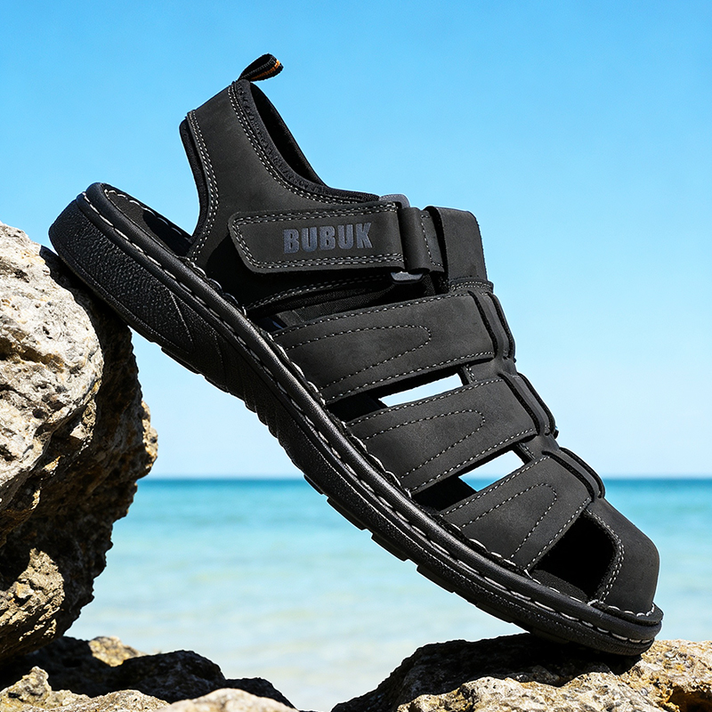 Sandales de sport en cuir pour - Men Shoes Velcro avis et prix