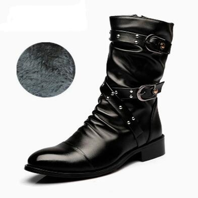Bottes mi-hautes en cuir pour  - Men Shoes Size 46 avis et prix